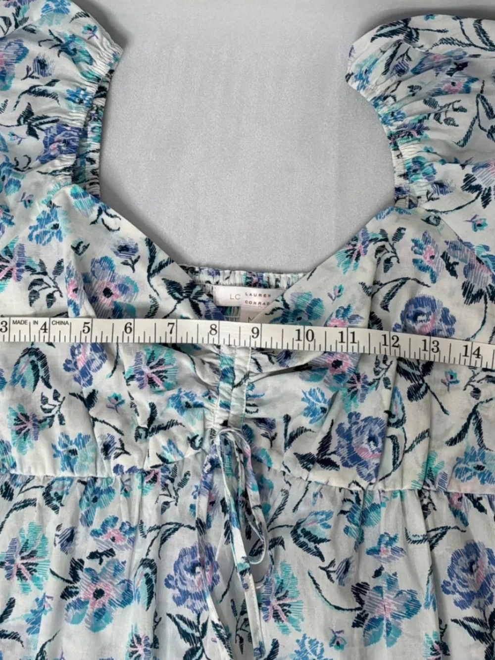 Lauren Conrad Elbow Length Cotton Floral Print Top - Picture 4 of 6